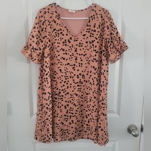 Fantastic Fawn Brown and Black Spotted Dress